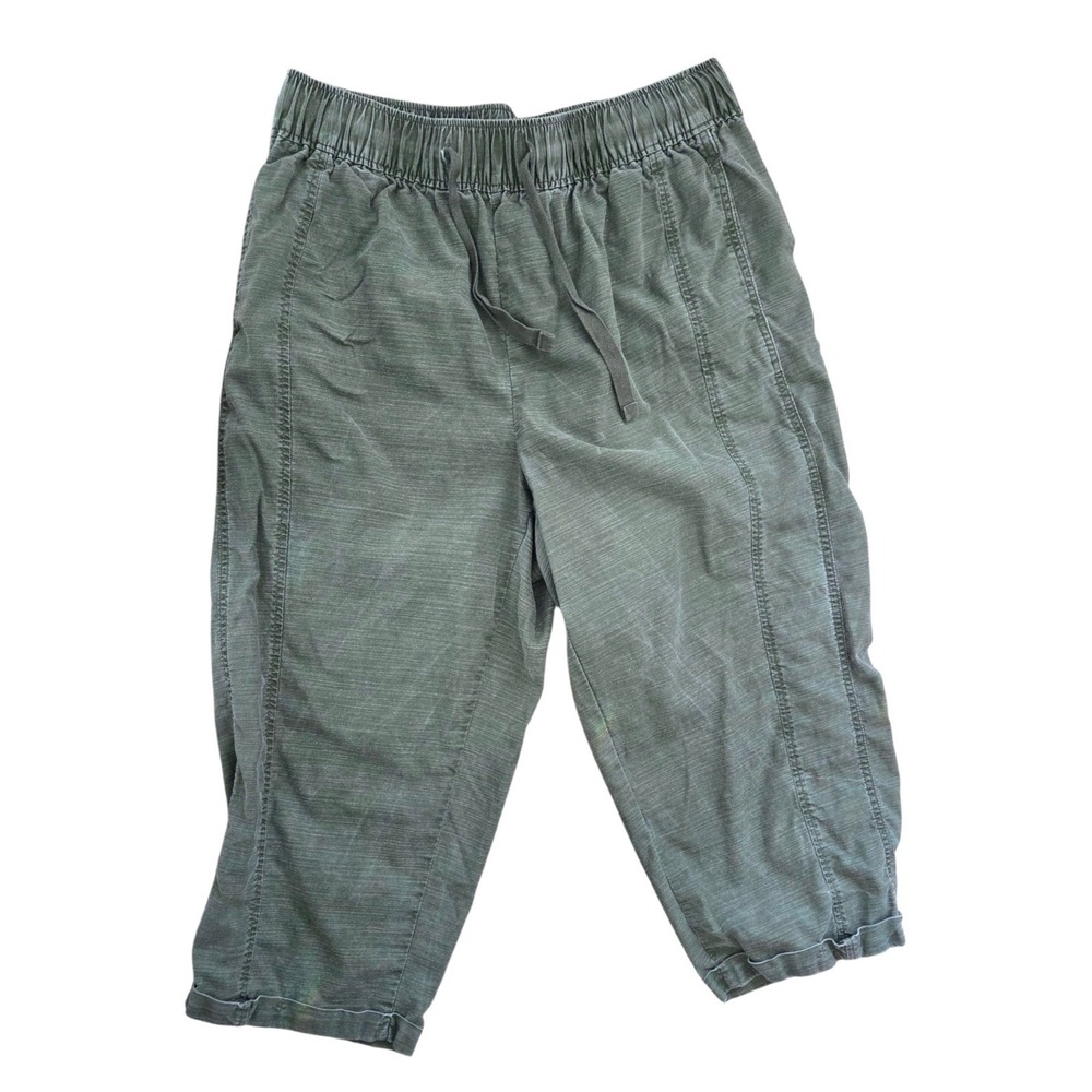 Lane Bryant Cropped Capri Cuffed High Rise Relaxed Oliveโ Green Pants Size 14/16